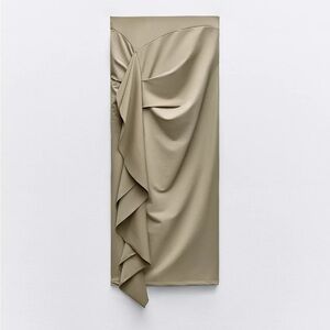 Zara Khaki Stretch Skirt